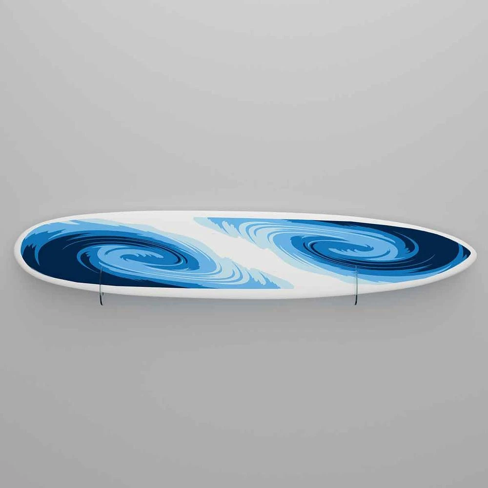 Horizontal Flush Mount Acrylic Surfboard Wall Rack, Clear - Image 3