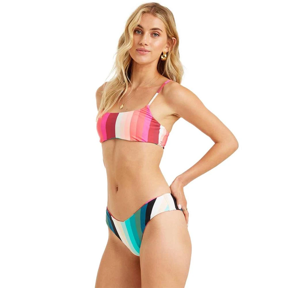 Billabong Sol Stripes Reversible Mini Crop Bikini Top-X-Large-Multi - Image 3