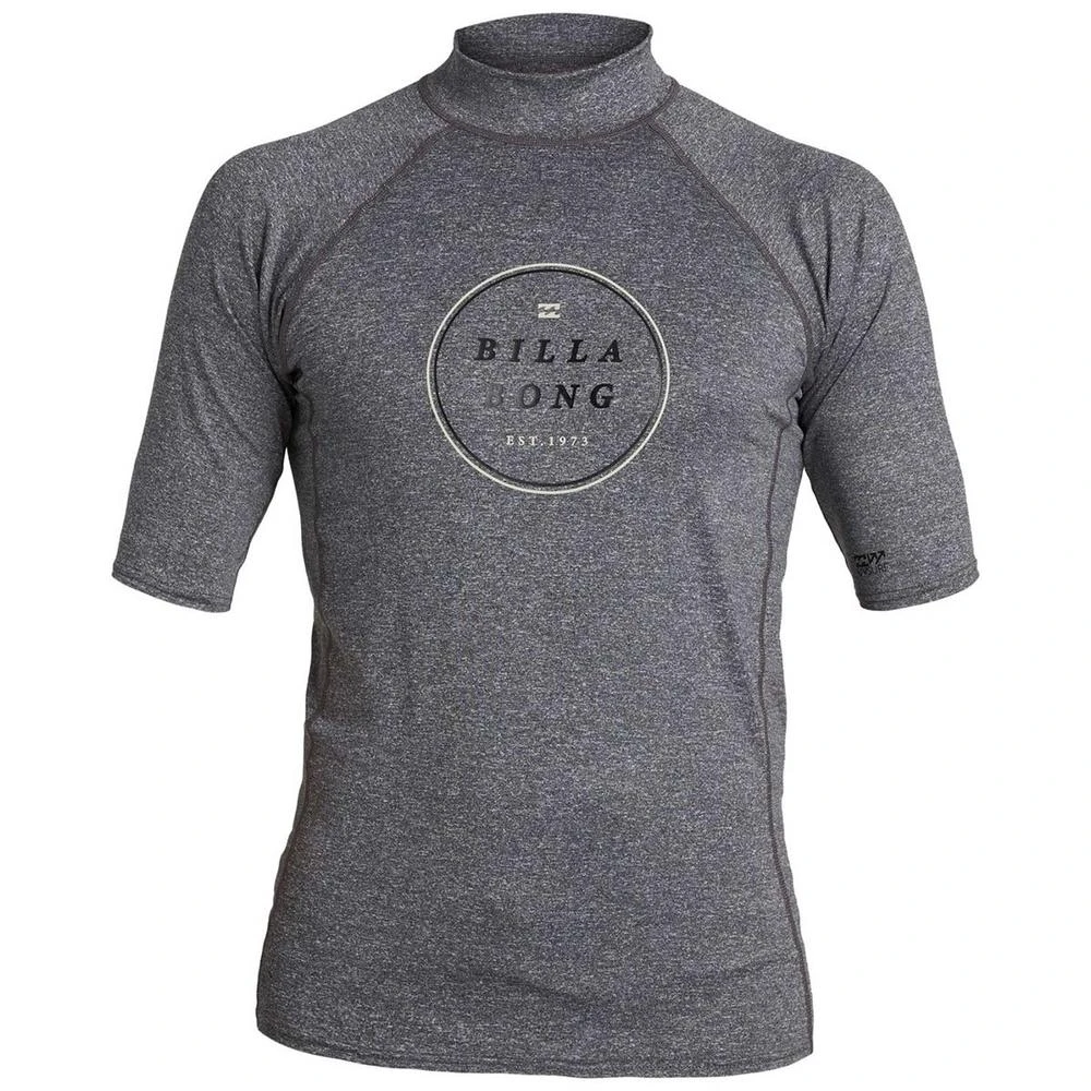 Billabong Rotor Performance Fit Short Sleeve Rashguard-Medium-Heather Grey