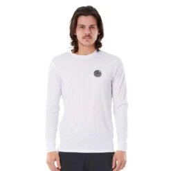 Rip Curl Wettie Logo Long Sleeve Rashguard-White