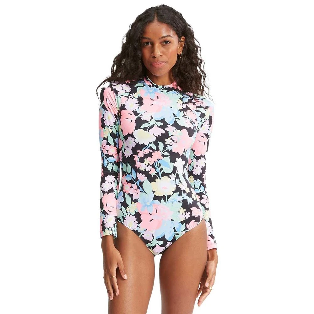 Billabong Feelin Tropical Mock Neck Long Sleeve Swimsuit-Multi