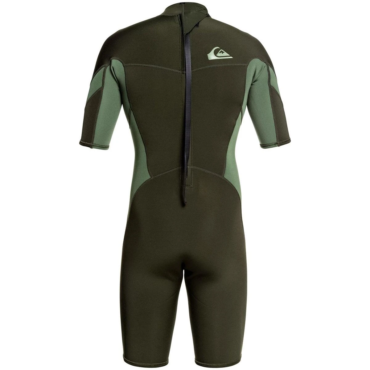 Quiksilver 2/2mm Syncro Short Sleeve Back Zip FLT Springsuit-Dark Ivy/Shade Olive - Image 3